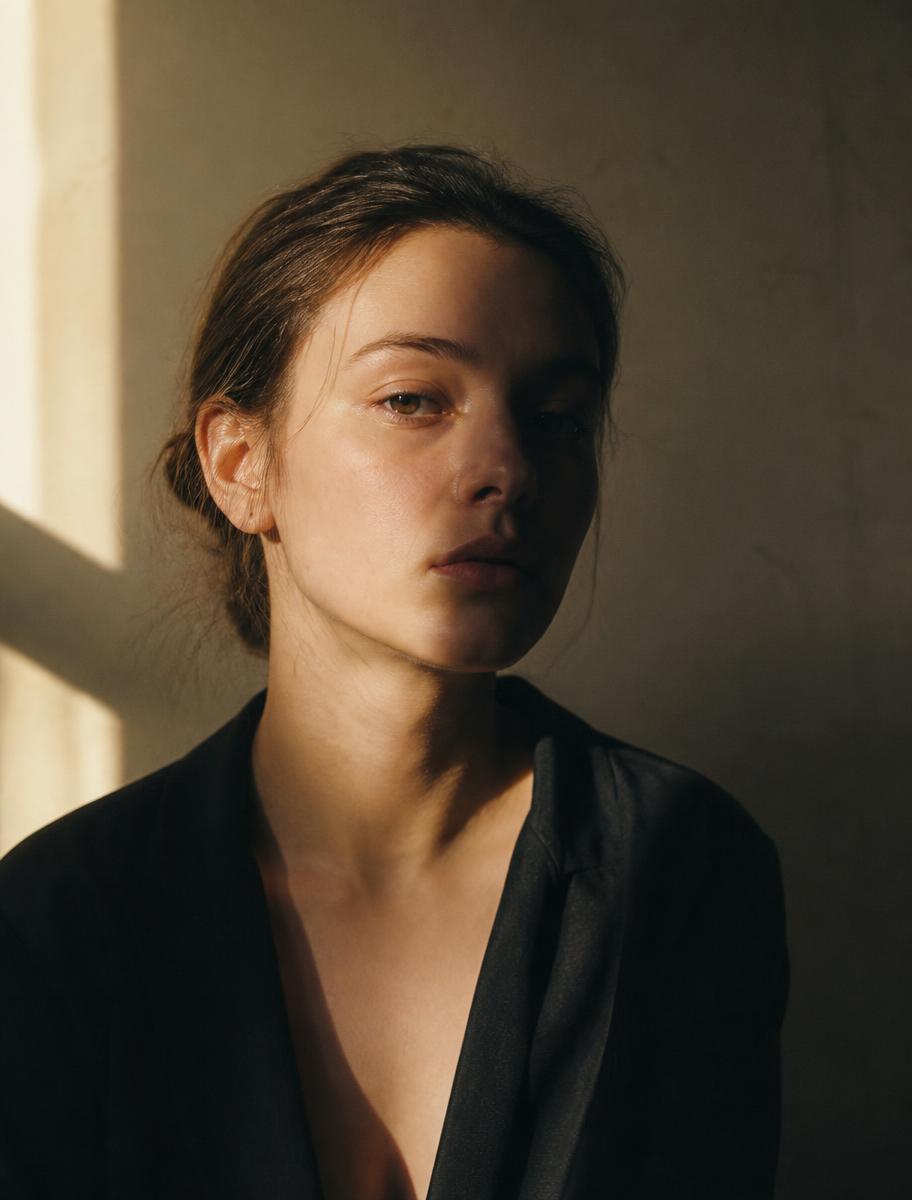 Portrait en clair-obscur, lumière de fenêtre